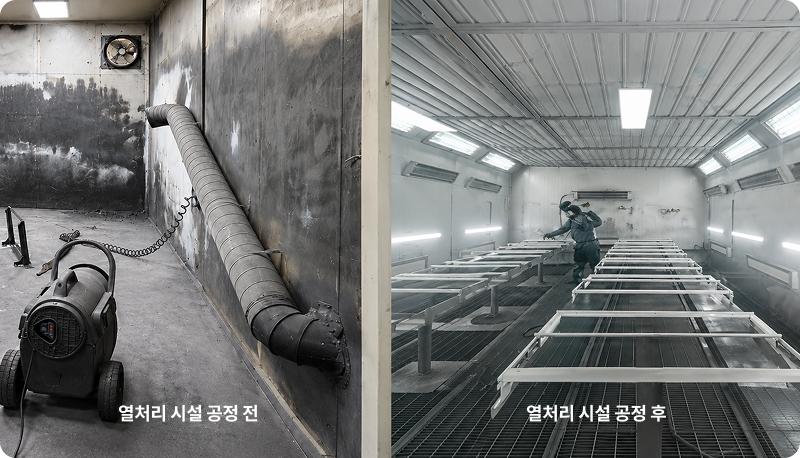 열처리 시설 공정 전/후 비교